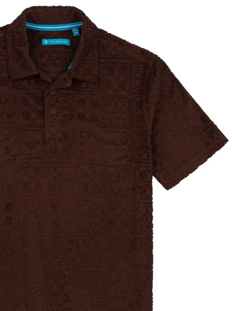 Woodcut Bungalow Jacquard Terry Polo .